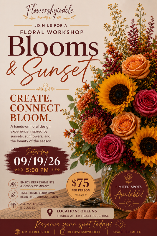 Blooms and Sunset.